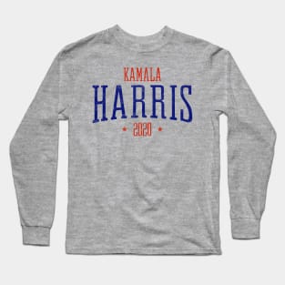 Kamala Harris Presidential race 2020 cool logo with red and blue distressed text Long Sleeve T-Shirt